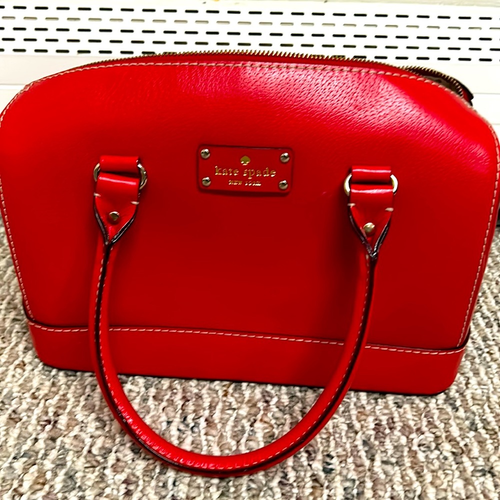 Red leather Kate Spade bag